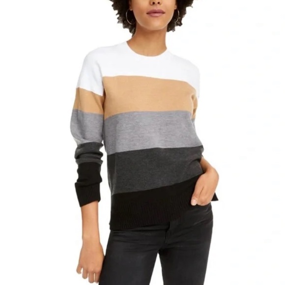 French Connection Babysoft Crew Neck Stripe Sweater - Picture 1 of 4
